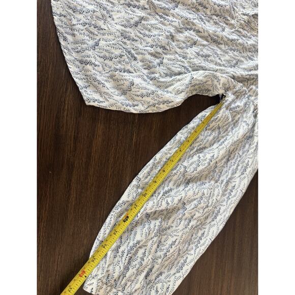 Nation Ltd Florence Blouse Balloon Sleeve Porcelain Floral Vines M - Picture 9 of 12